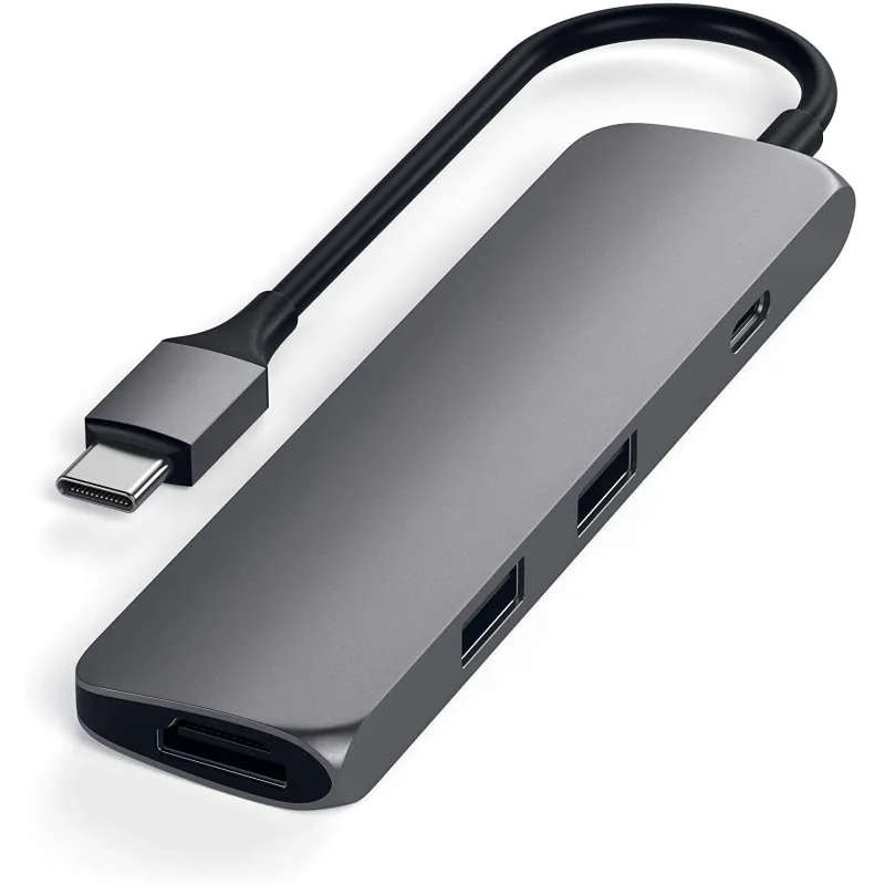 Adaptateur USB-C vers Multiport USB, USB-C et HMDI - Space Grey - SATECHI Adaptateur USB-C vers Multiport USB, USB-C et HMDI - Space Grey - SATECHI