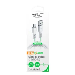 Câble USB vers USB-C longeur 2M disponibe sur Paris - Macinfo