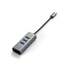 Satechi - Adaptateur USB-C vers Ethernet / 3 x USB 3.0 - Gris Sideral