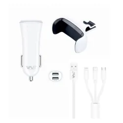 Pack Chargeur Voiture - Câble 3 en 1 + Chargeur 1 USB 3,1A - Macinfo