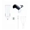 Pack Chargeur Voiture - Câble 3 en 1 + Chargeur 1 USB 3,1A - Macinfo