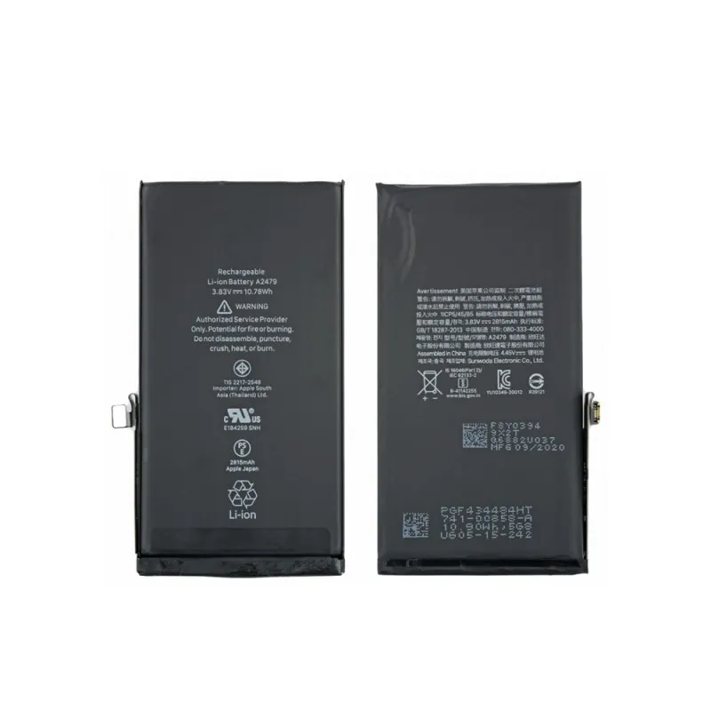Batterie A2479 Apple iPhone 12/12Pro 3.83V 10.78Wh 2815mAh Batterie A2479 Apple iPhone 12/12Pro 3.83V 10.78Wh 2815mAh