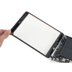 Vitre tactile Apple iPad mini 3 A1599 A1600 Noir +Sticker de fixation assemblée