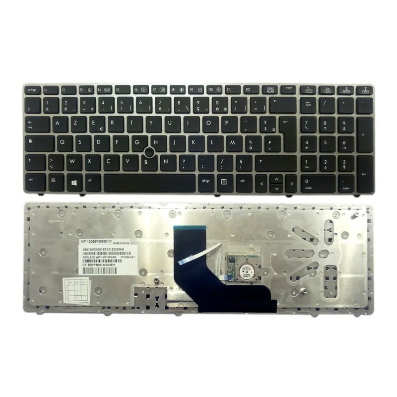 Clavier HP Probook 6560B 6565B 6570B Série Argent Français Azerty Clavier HP Probook 6560B 6565B 6570B Série Argent Français Azerty