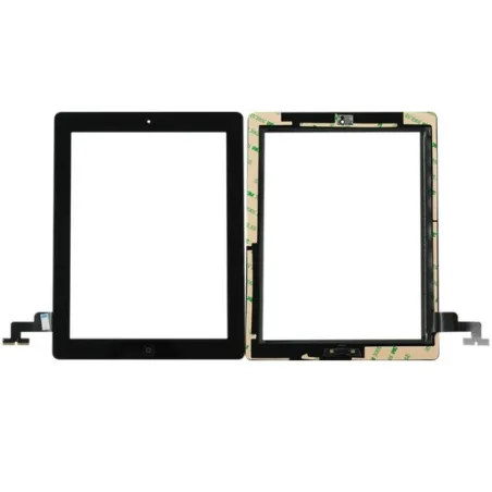 Vitre écran glass tactile NOIR+bouton home+Stickers pour iPad 2 A1395 A1396