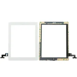 Vitre écran glass tactile BLANC+bouton home+Stickers iPad 2 A1395 A1396