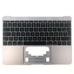 Clavier Apple MacBook 12" Gris A1534 2015 EMC 2746 Topcase Français Azerty